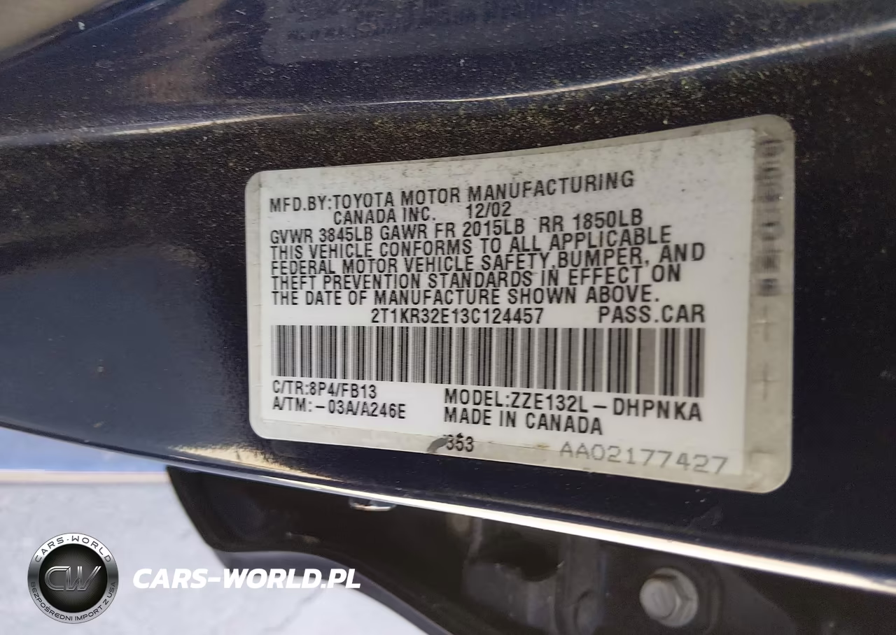 2003 Toyota Matrix Xr VIN:2T1KR32E13C124457 - 9