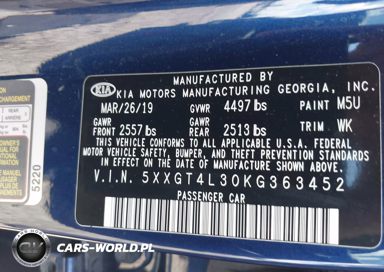 2019 Kia Optima Lx VIN:5XXGT4L30KG363452 - 9