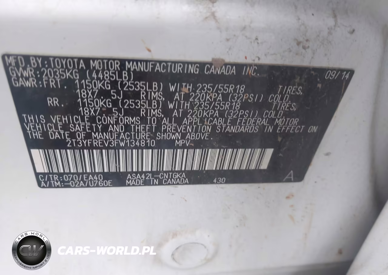 2015 Toyota Rav4 Limited VIN:2T3YFREV3FW134810 - 9