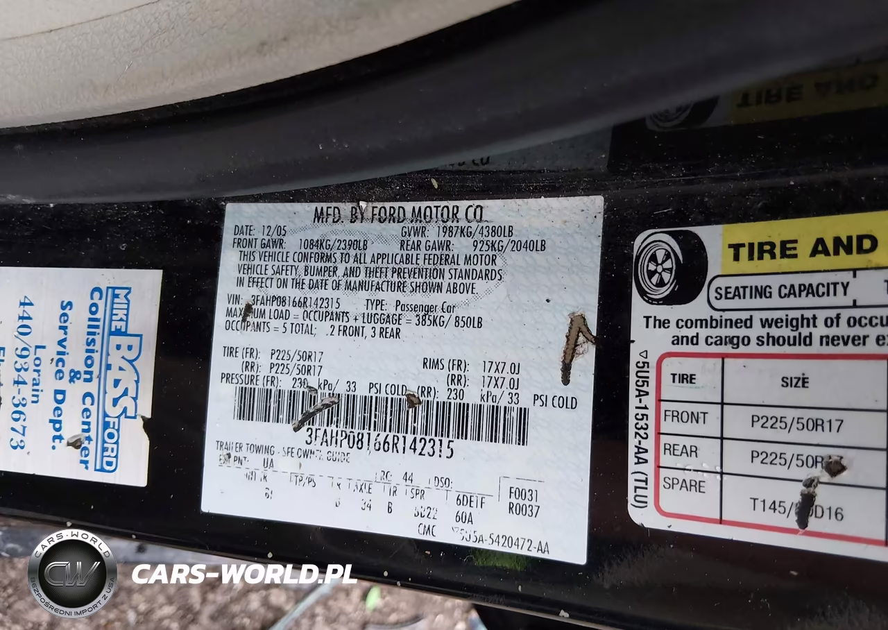 2006 Ford Fusion Sel VIN:3FAHP08166R142315 - 9