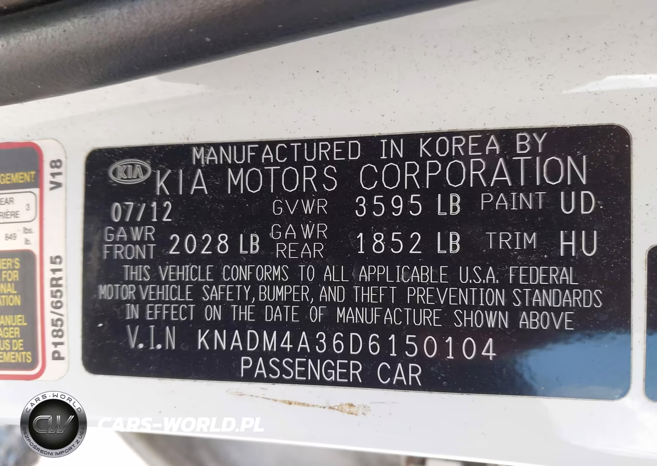 2013 Kia Rio Lx VIN:KNADM4A36D6150104 - 9