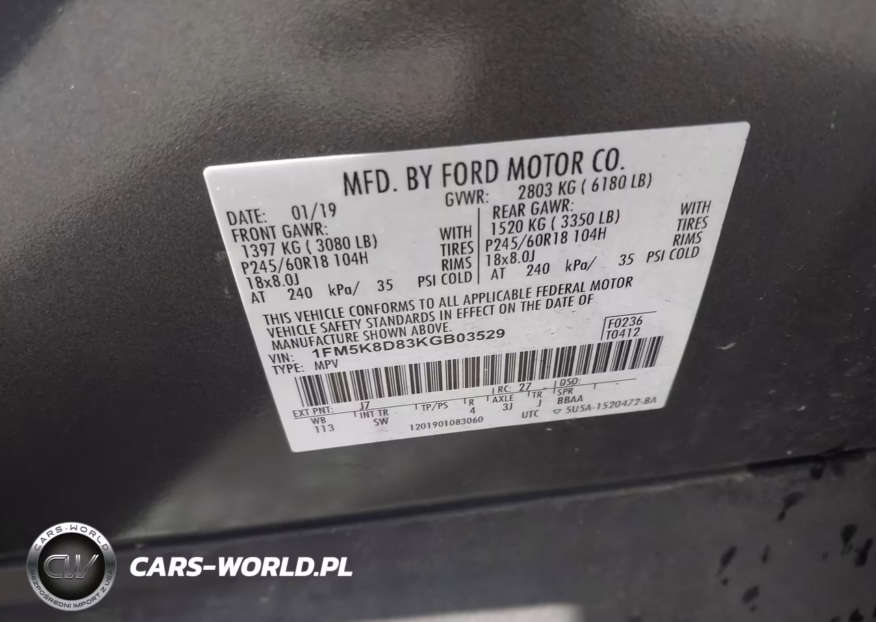 2019 Ford Explorer Xlt VIN:1FM5K8D83KGB03529 - 9