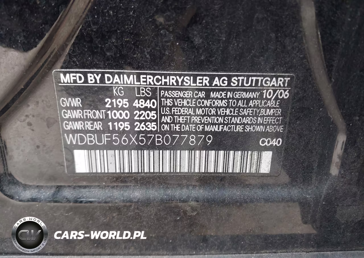 2007 Mercedes-Benz E 350 VIN:WDBUF56X57B077879 - 9