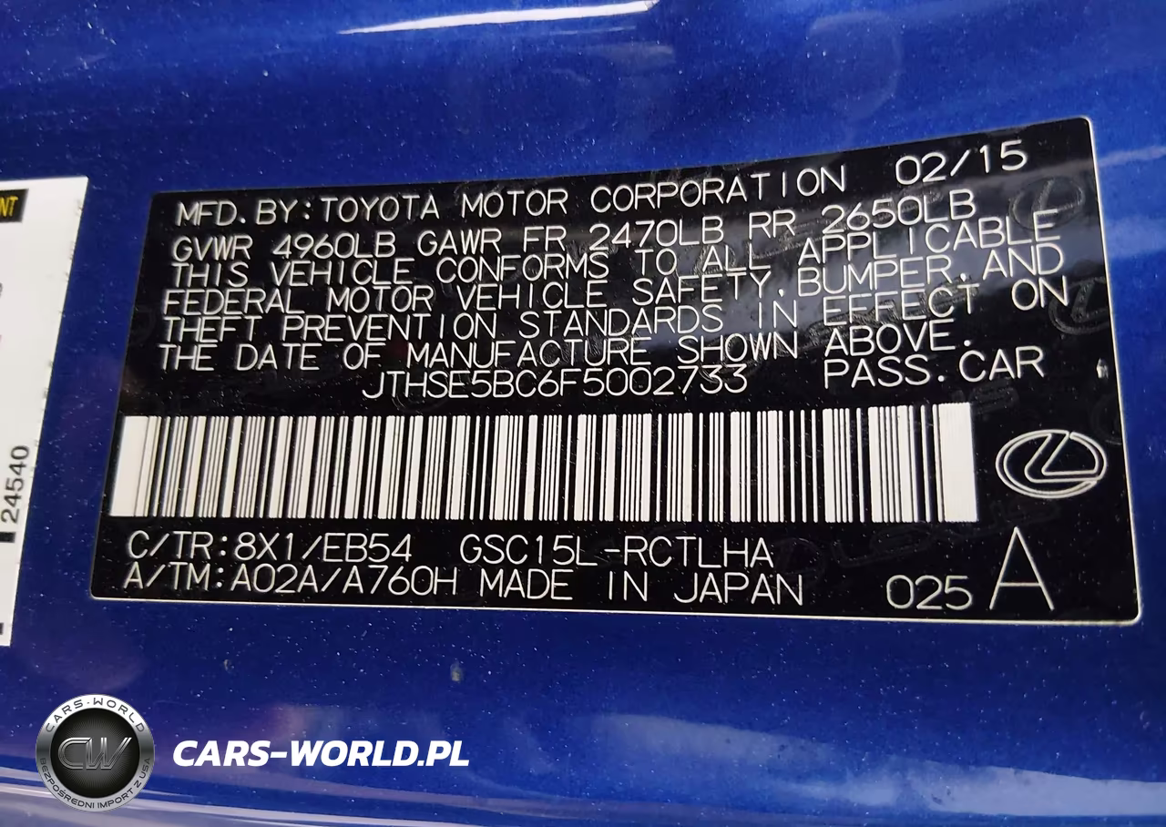 2015 Lexus Rc 350 VIN:JTHSE5BC6F5002733 - 9