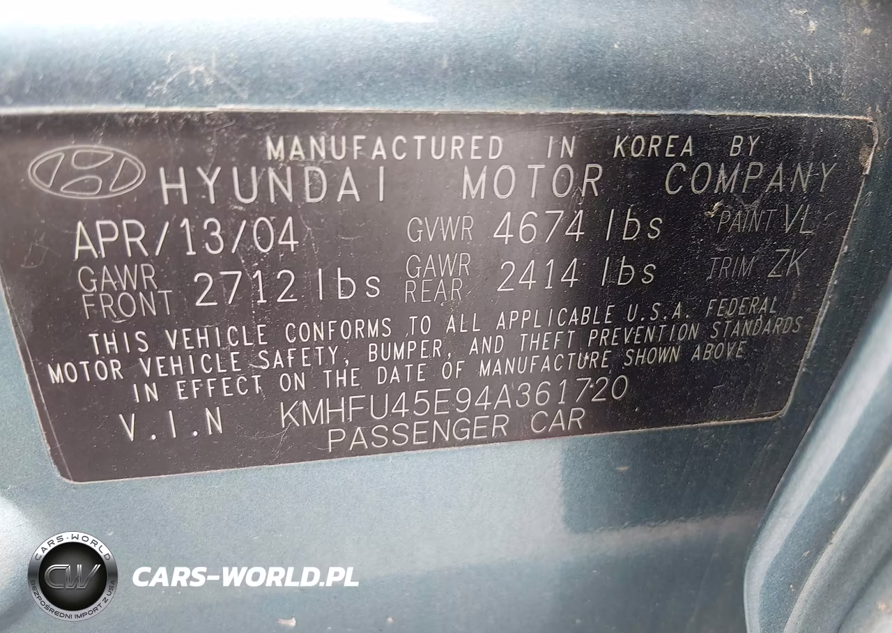 2004 Hyundai Xg350 L VIN:KMHFU45E94A361720 - 9
