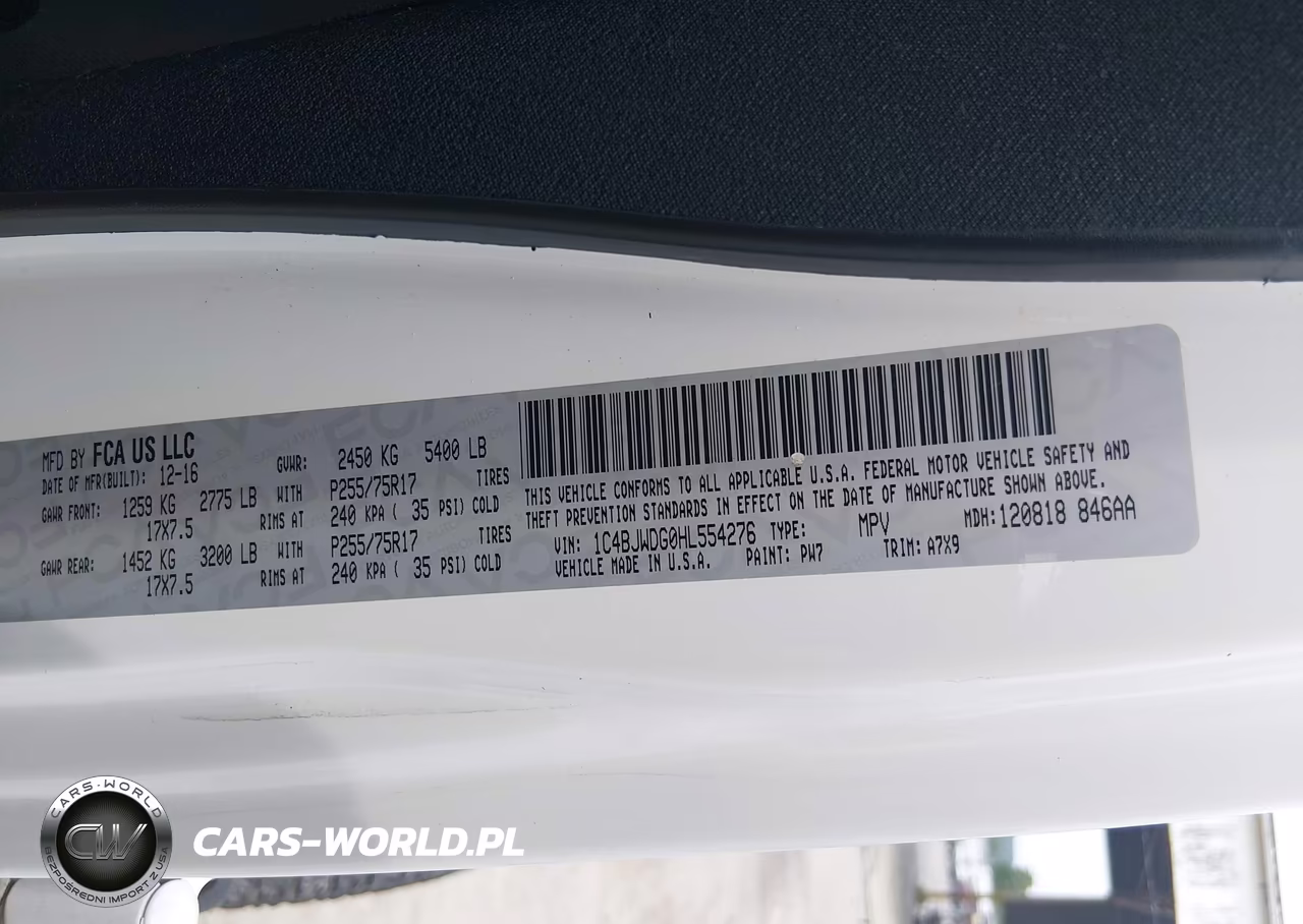 2017 Jeep Wrangler Unlimited Sport VIN:1C4BJWDG0HL554276 - 9
