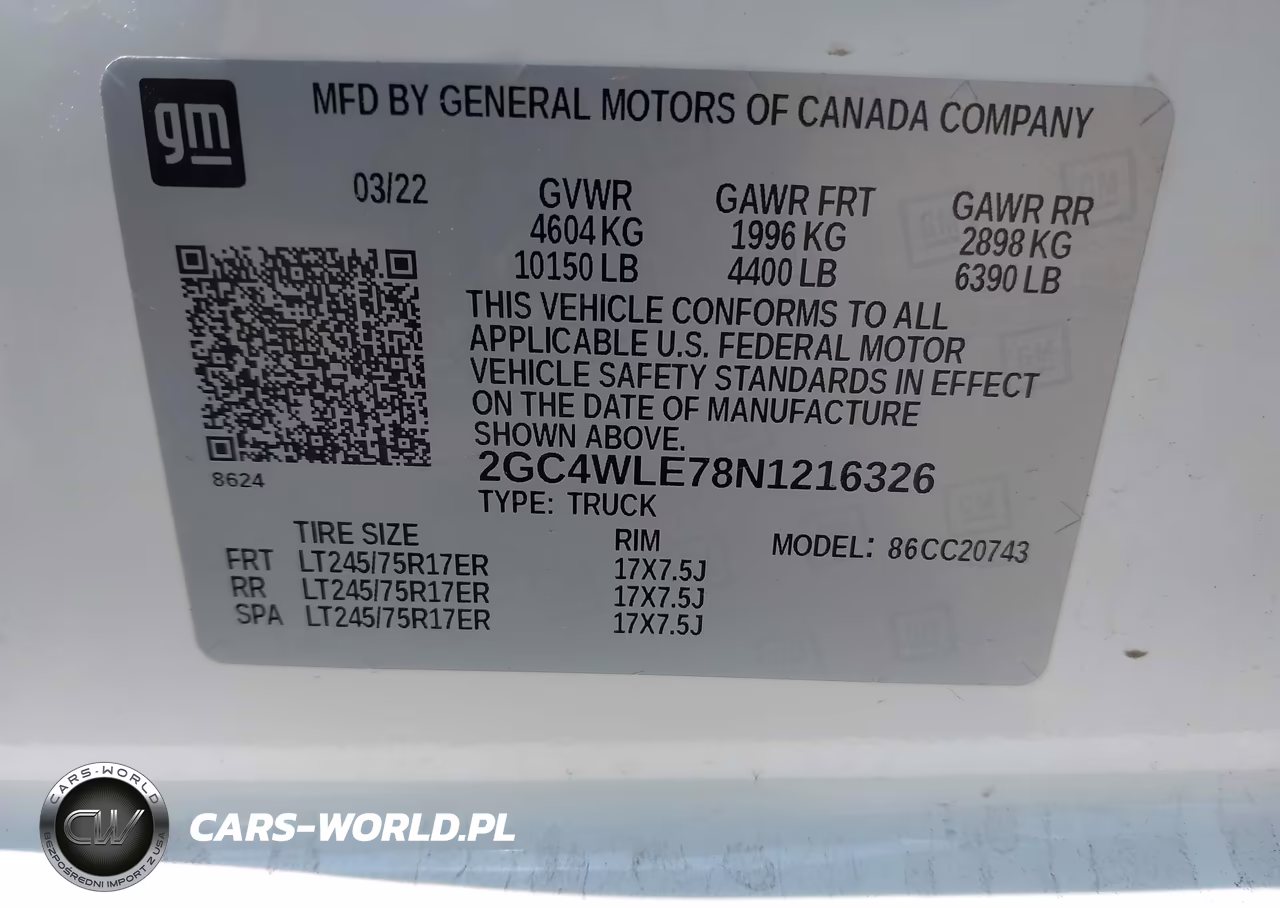 2022 Chevrolet Silverado 2500Hd 2Wd Standard Bed Wt VIN:2GC4WLE78N1216326 - 8