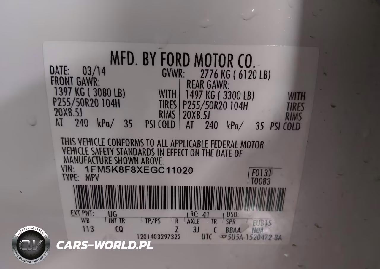 2014 Ford Explorer Limited VIN:1FM5K8F8XEGC11020 - 9