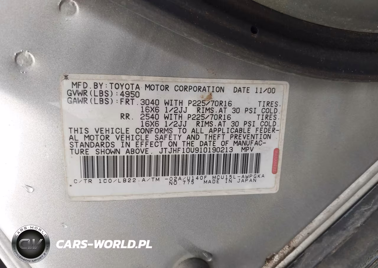 2001 Lexus Rx 300 VIN:JTJHF10U910190213 - 9