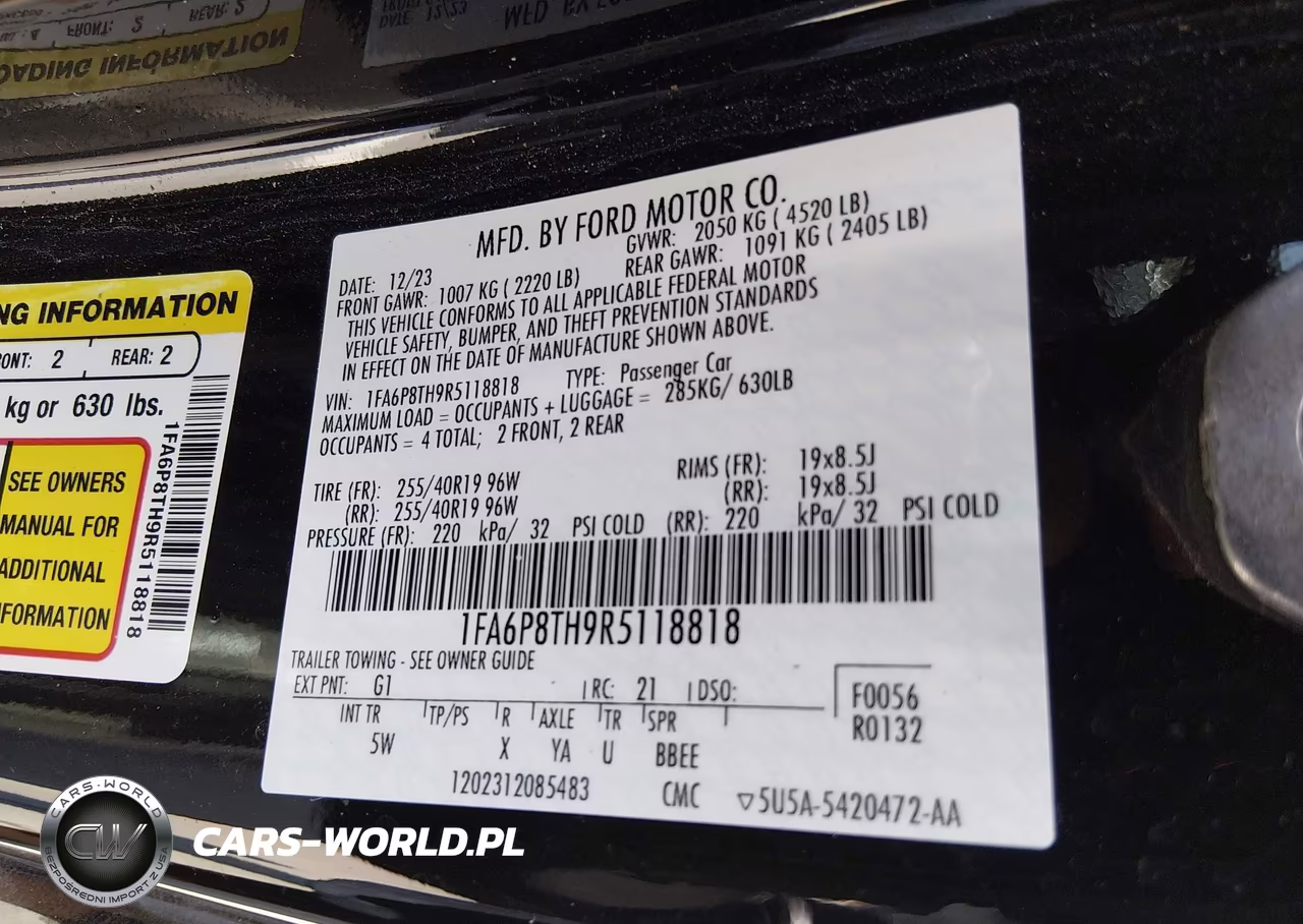 2024 Ford Mustang Ecoboost Premium Fastback VIN:1FA6P8TH9R5118818 - 9