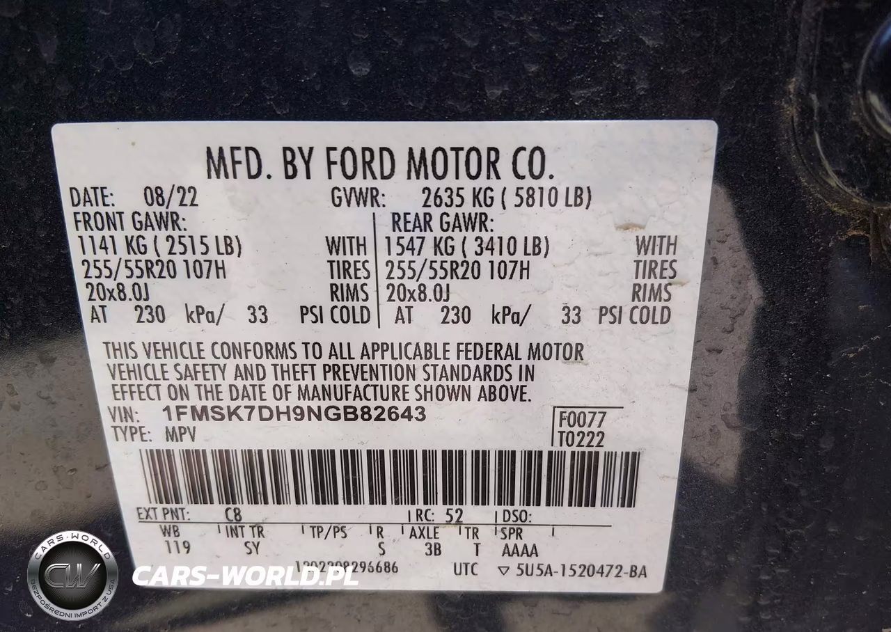 2022 Ford Explorer Xlt VIN:1FMSK7DH9NGB82643 - 9