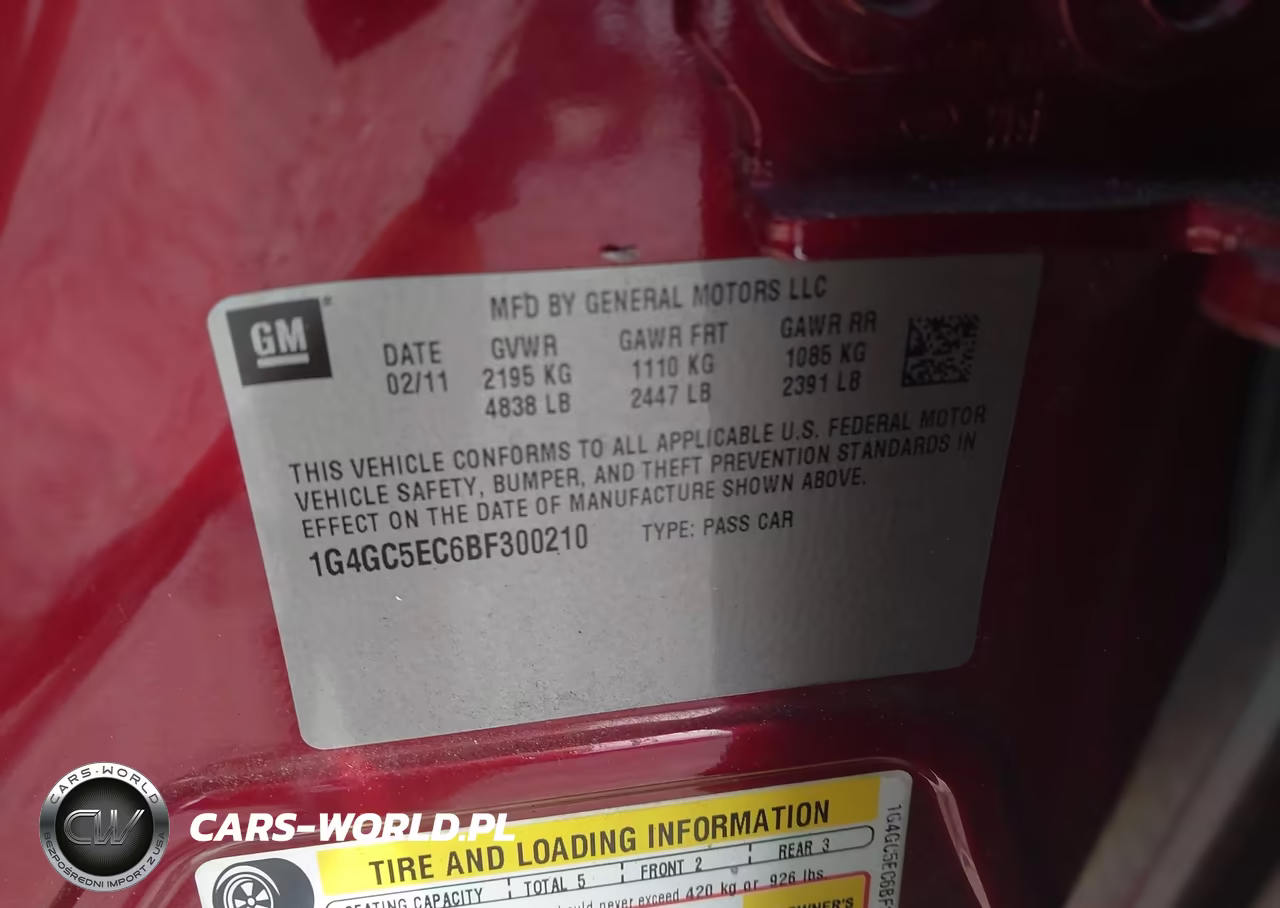 2011 Buick Lacrosse Cxl VIN:1G4GC5EC6BF300210 - 9