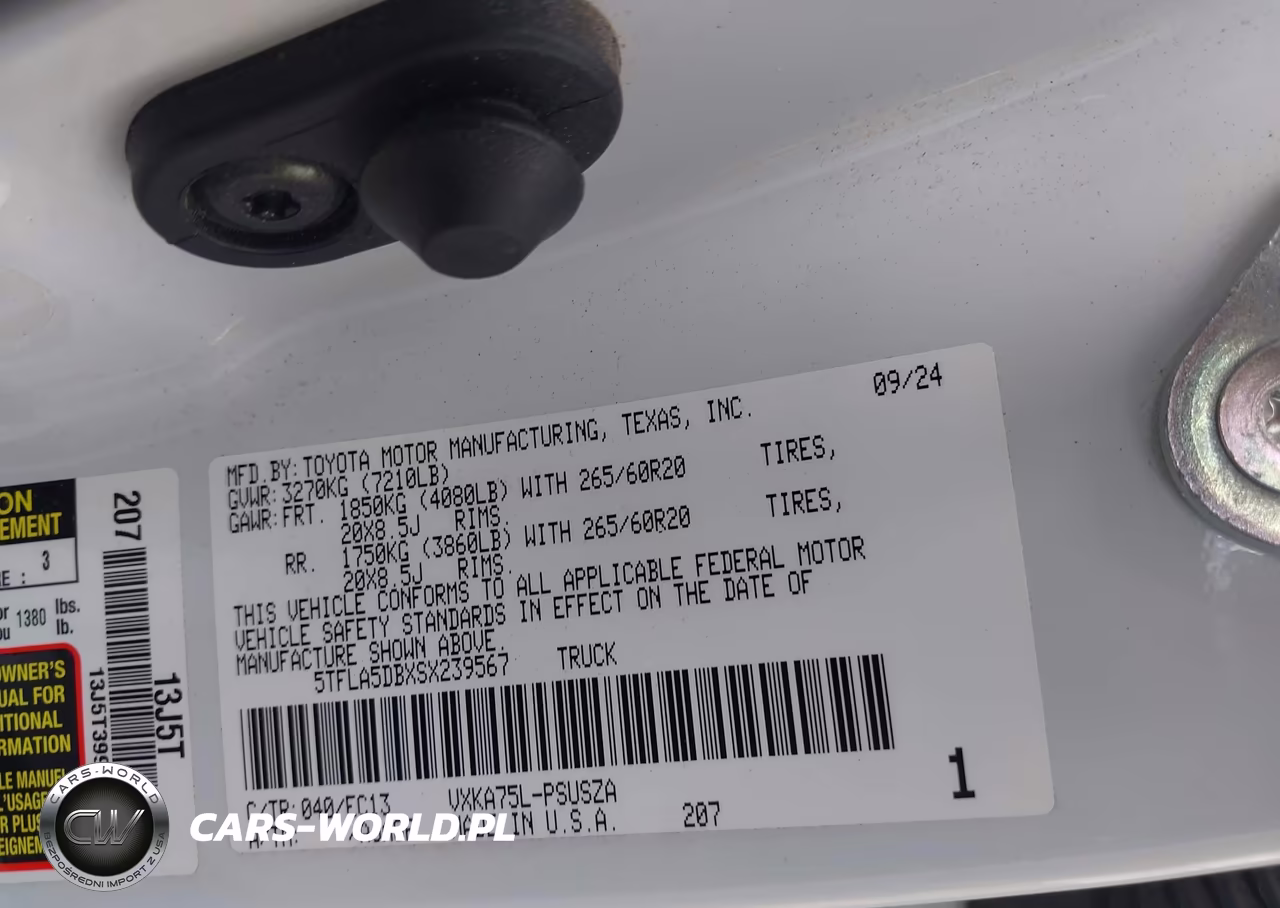 2025 Toyota Tundra Sr5 VIN:5TFLA5DBXSX239567 - 9