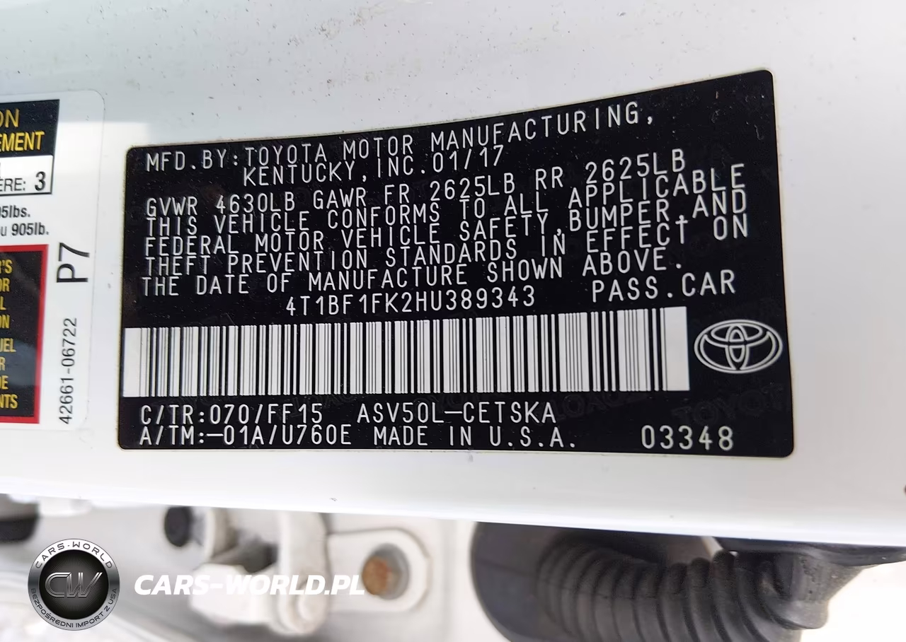 2017 Toyota Camry Se VIN:4T1BF1FK2HU389343 - 9