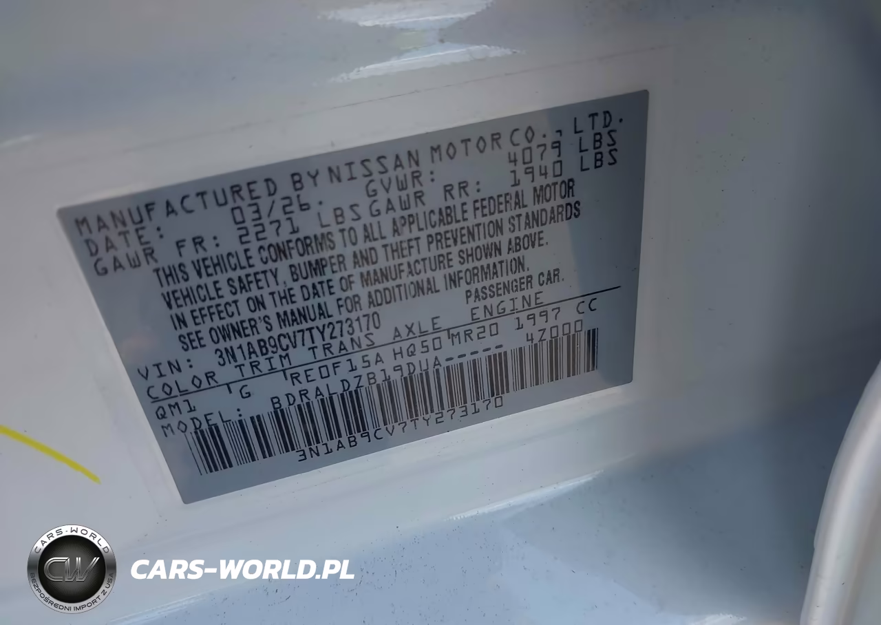 2026 Nissan Sentra Sv VIN:3N1AB9CV7TY273170 - 9