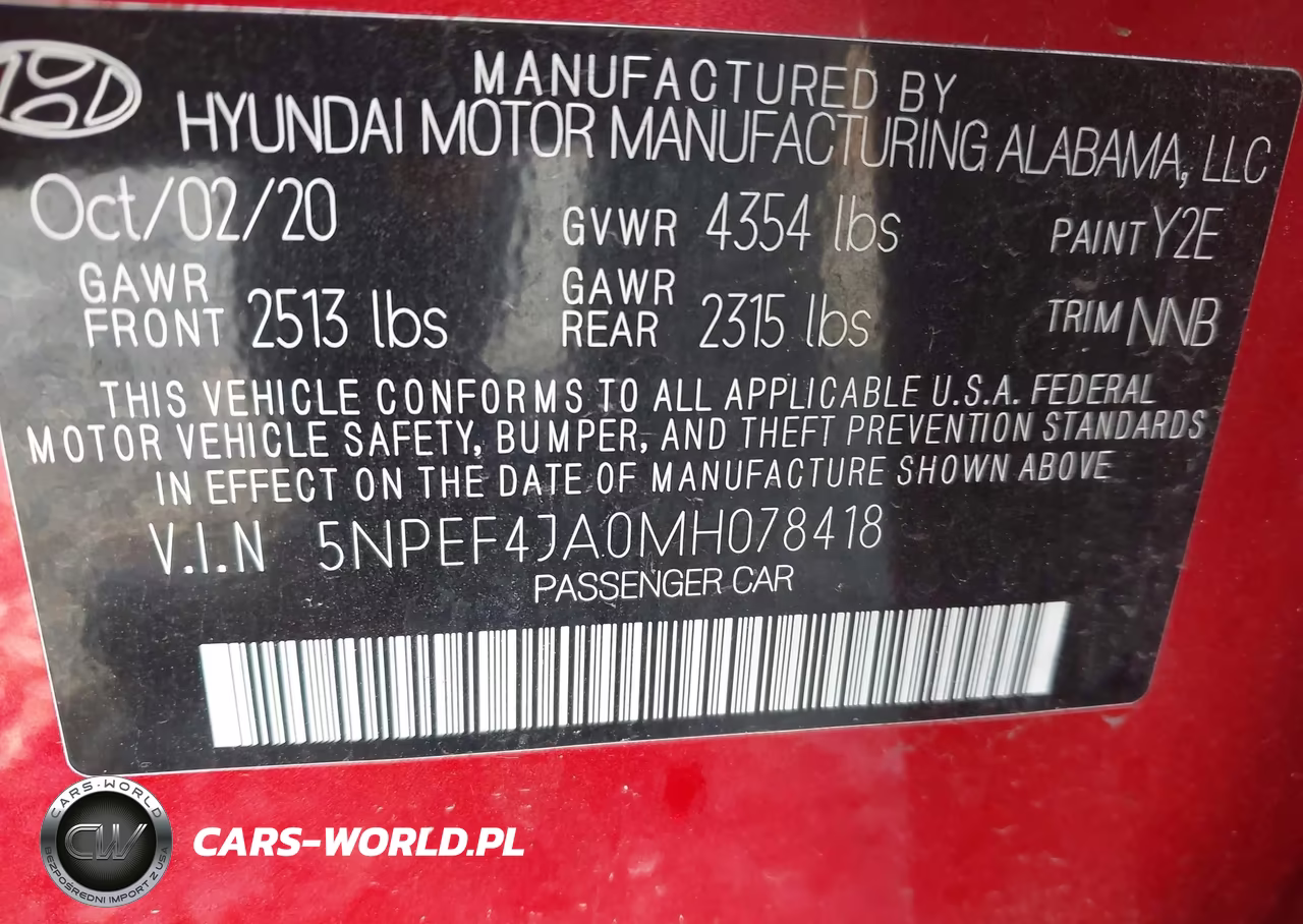 2021 Hyundai Sonata Sel VIN:5NPEF4JA0MH078418 - 9