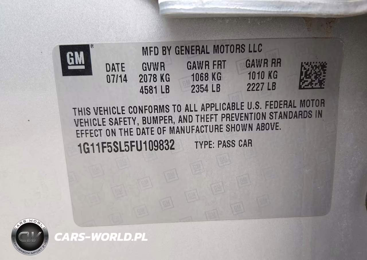 2015 Chevrolet Malibu 1Lz VIN:1G11F5SL5FU109832 - 9