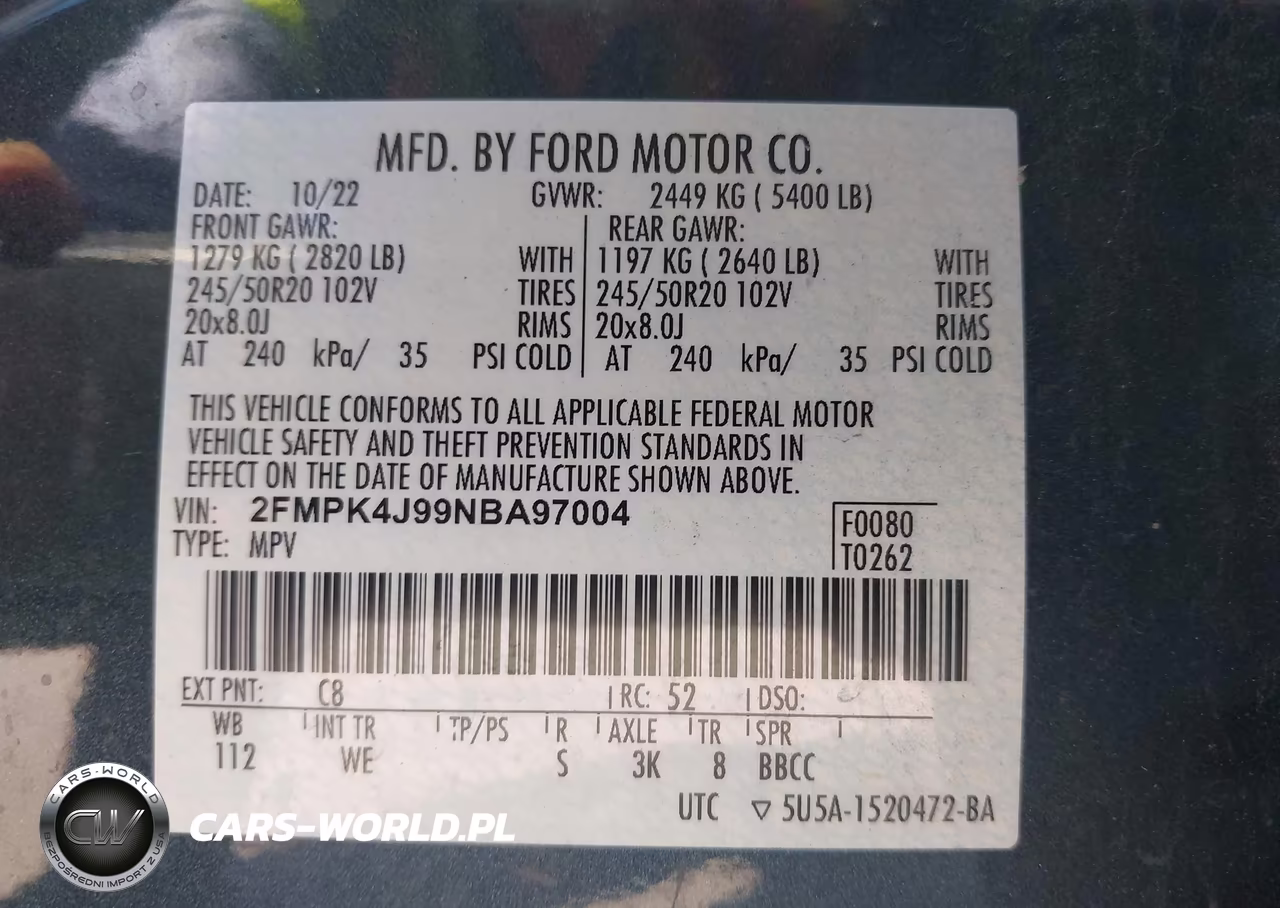 2022 Ford Edge St-Line VIN:2FMPK4J99NBA97004 - 9