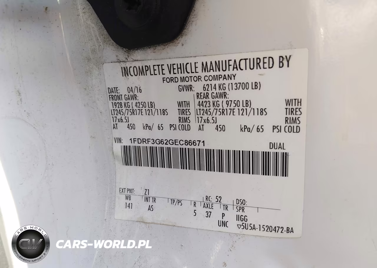 2016 Ford F-350 Chassis Xl VIN:1FDRF3G62GEC86671 - 9