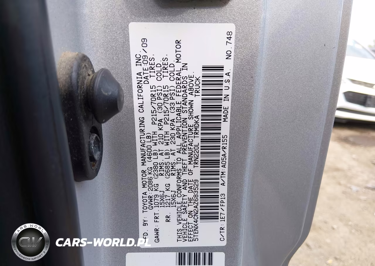 2010 Toyota Tacoma VIN:5TENX4CN2AZ683529 - 9