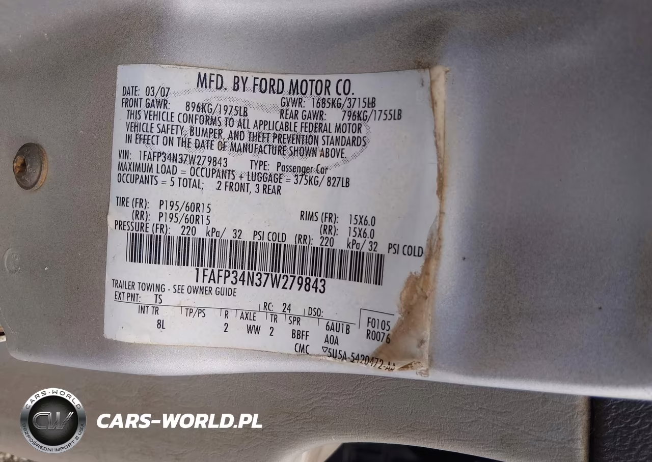 2007 Ford Focus S-Se-Ses VIN:1FAFP34N37W279843 - 9