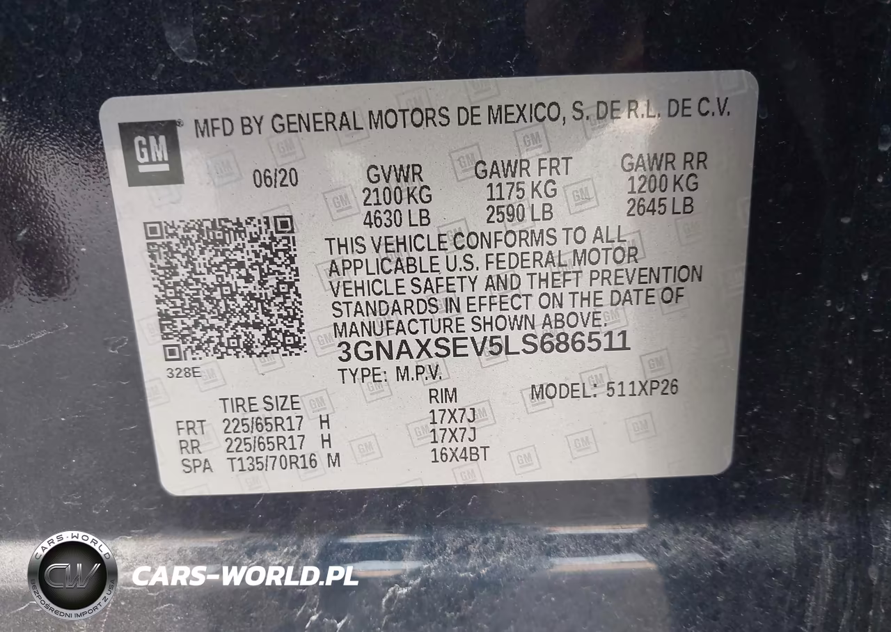 2020 Chevrolet Equinox Awd Ls VIN:3GNAXSEV5LS686511 - 9