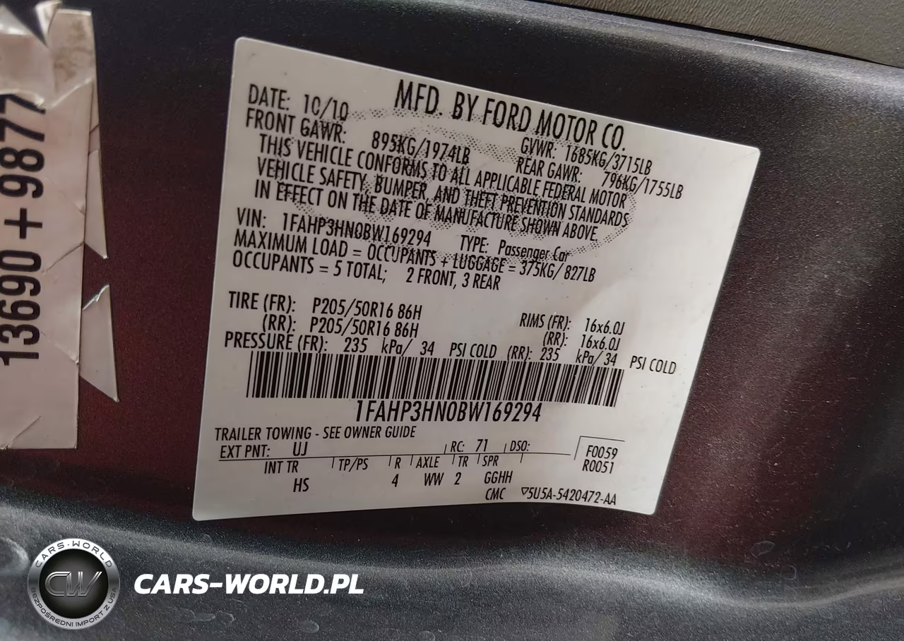2011 Ford Focus Sel VIN:1FAHP3HN0BW169294 - 9