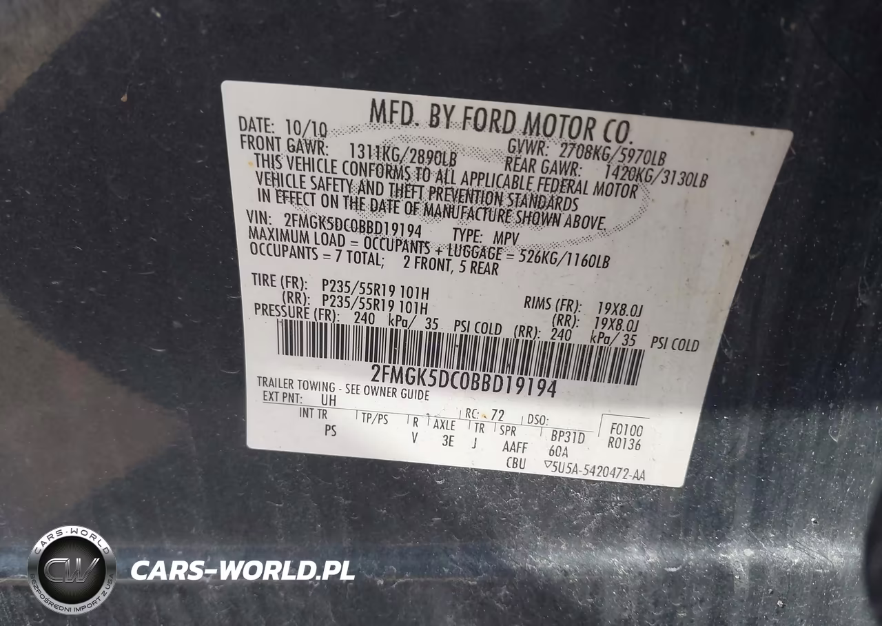 2011 Ford Flex Limited VIN:2FMGK5DC0BBD19194 - 9