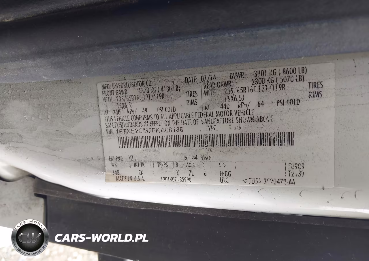 2015 Ford Transit-150 VIN:1FTNE2CM7FKA08188 - 9