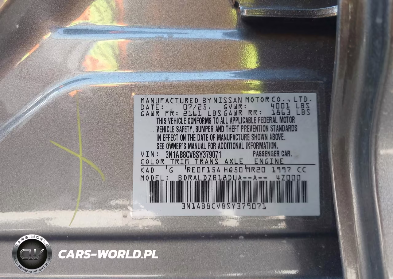 2025 Nissan Sentra Sv VIN:3N1AB8CV8SY379071 - 9