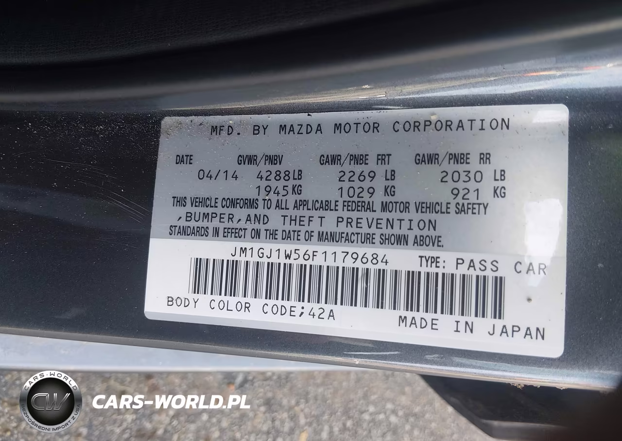 2015 MAZDA 6 GRAND TOURING VIN:JM1GJ1W56F1179684 - 9