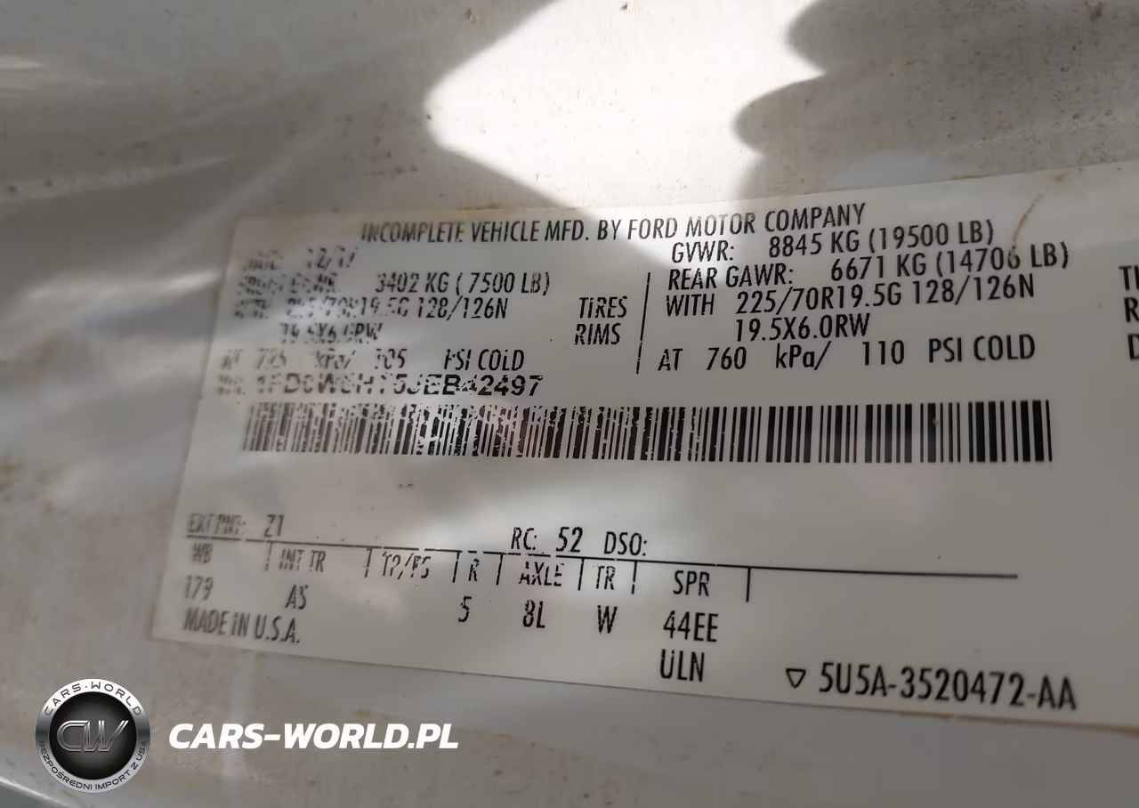 2018 Ford F-550 Chassis Xl VIN:1FD0W5HT5JEB42497 - 9