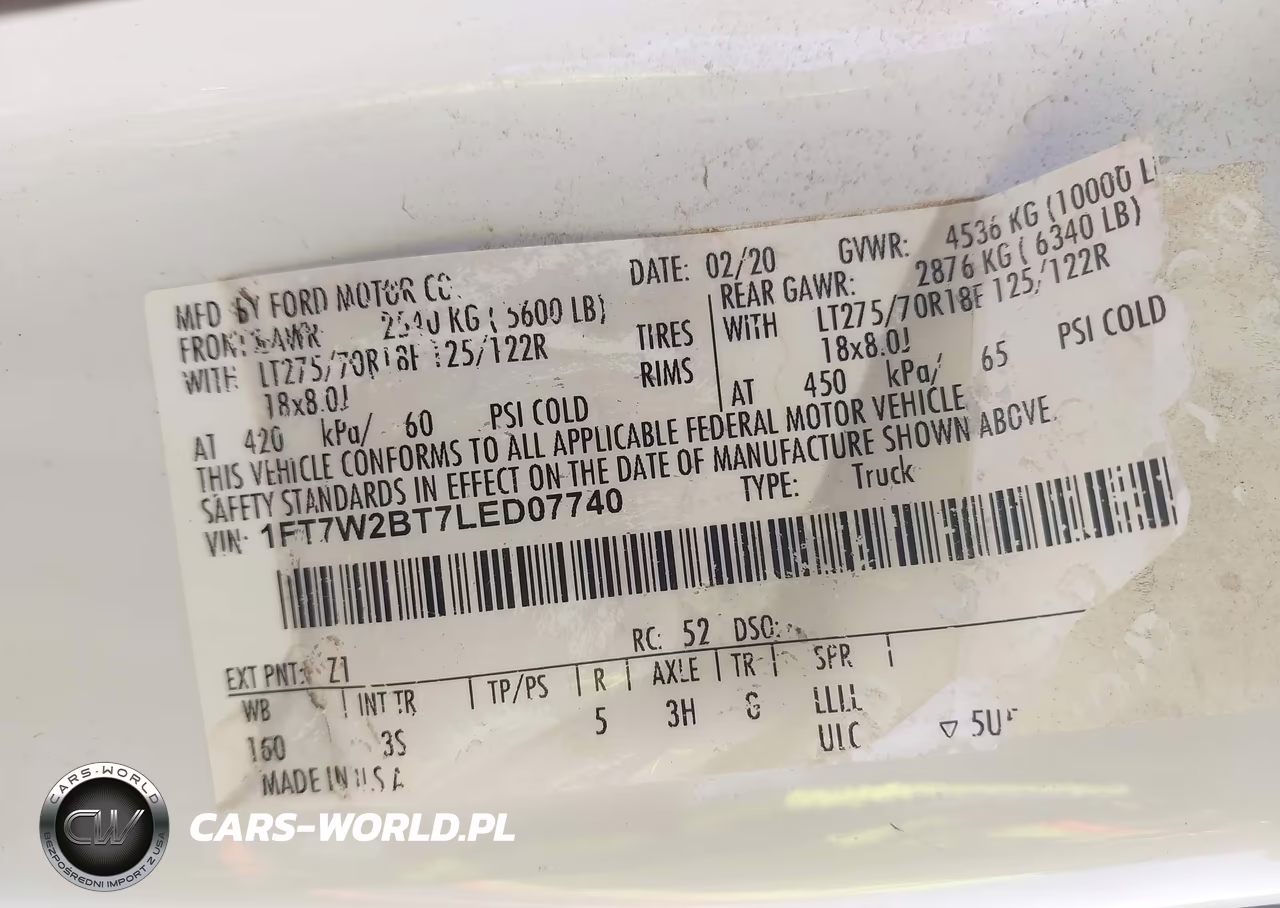 2020 Ford F-250 Xlt VIN:1FT7W2BT7LED07740 - 9