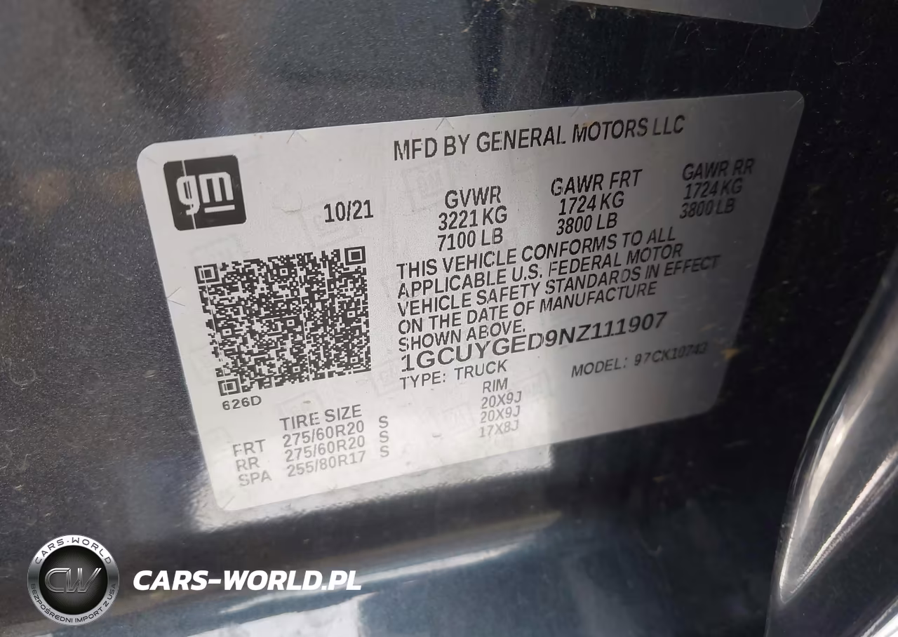 2022 Chevrolet Silverado 1500 Ltd 4Wd Standard Bed Ltz VIN:1GCUYGED9NZ111907 - 9