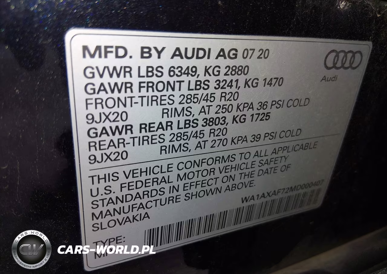 2021 Audi Q7 Premium 55 Tfsi Quattro Tiptronic VIN:WA1AXAF72MD000407 - 9