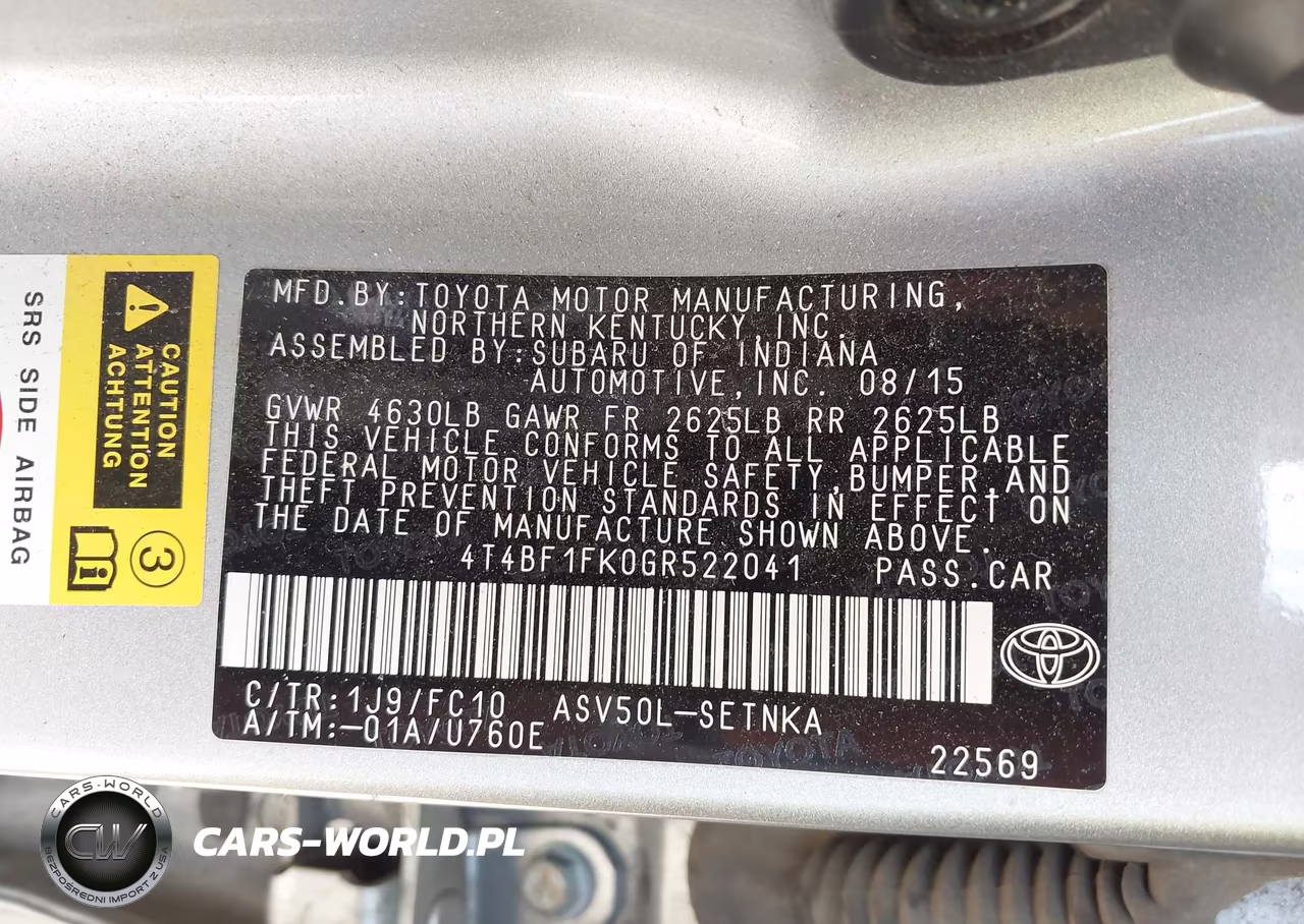 2016 Toyota Camry Le VIN:4T4BF1FK0GR522041 - 9