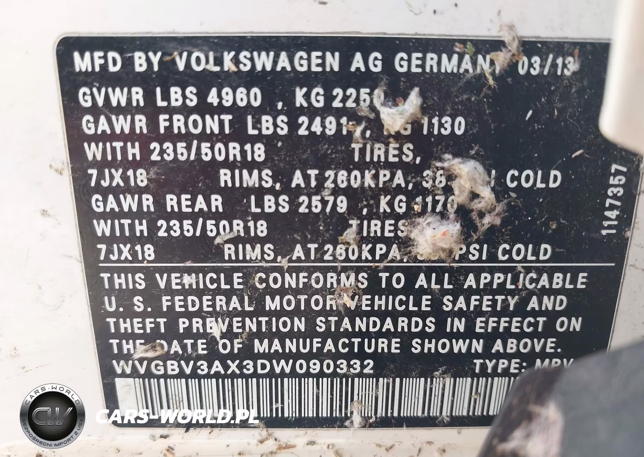 2013 Volkswagen Tiguan Se VIN:WVGBV3AX3DW090332 - 9