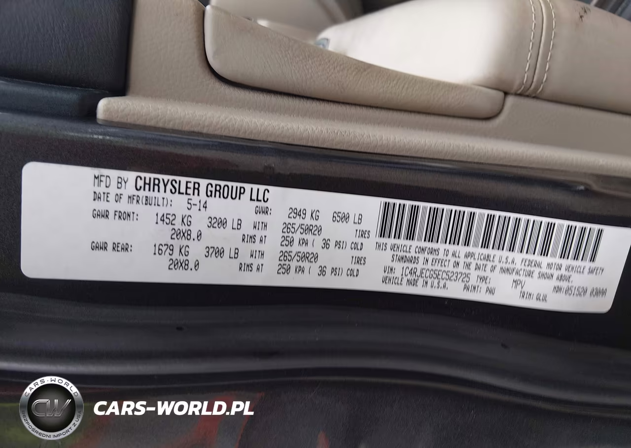 2014 Jeep Grand Cherokee Overland VIN:1C4RJECG5EC523725 - 9