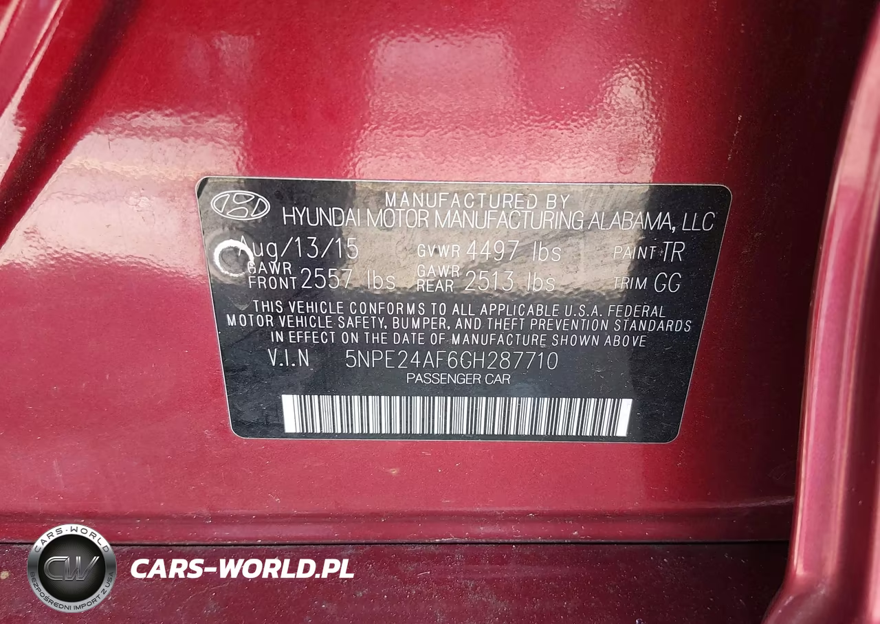 2016 Hyundai Sonata Se VIN:5NPE24AF6GH287710 - 9