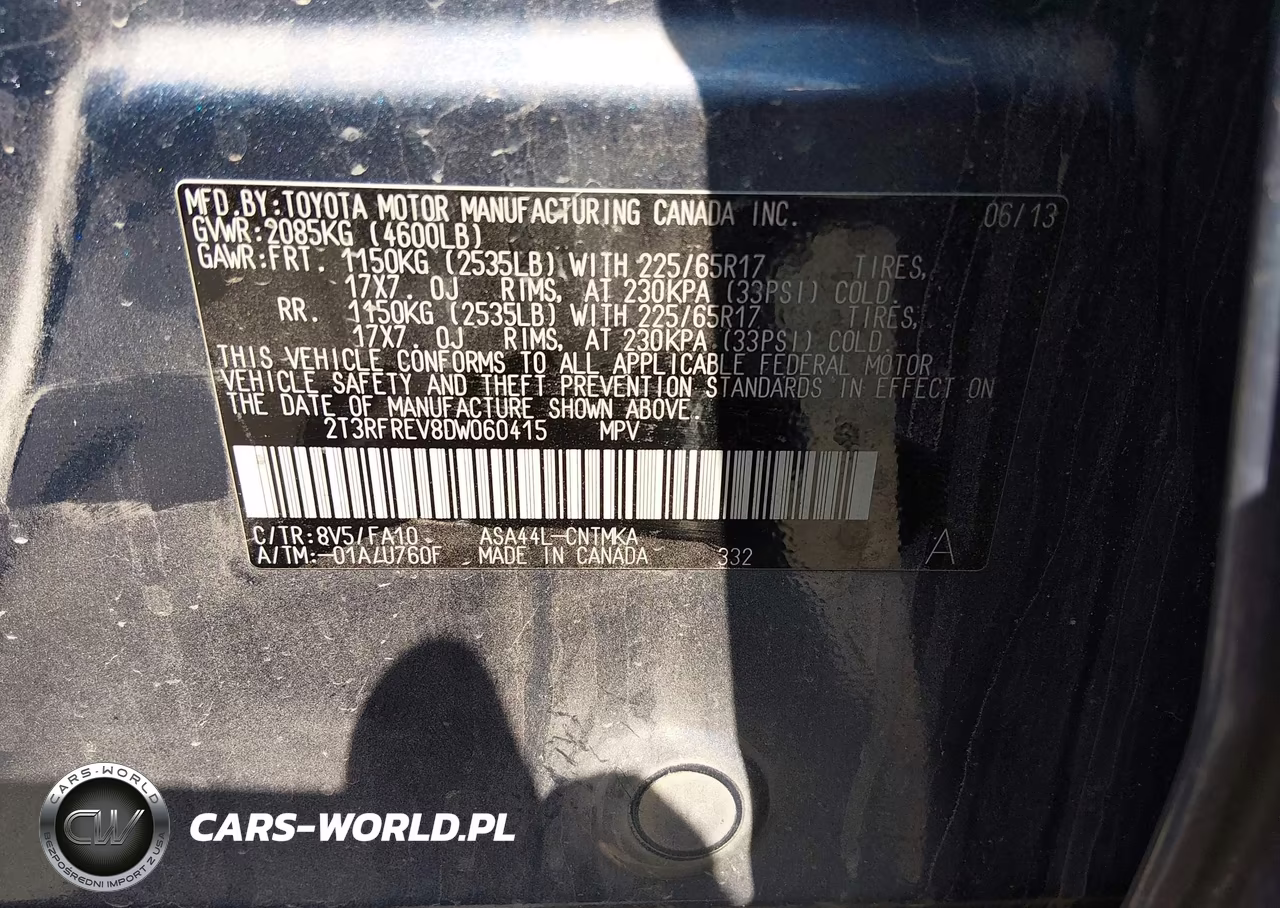 2013 Toyota Rav4 Xle VIN:2T3RFREV8DW060415 - 9