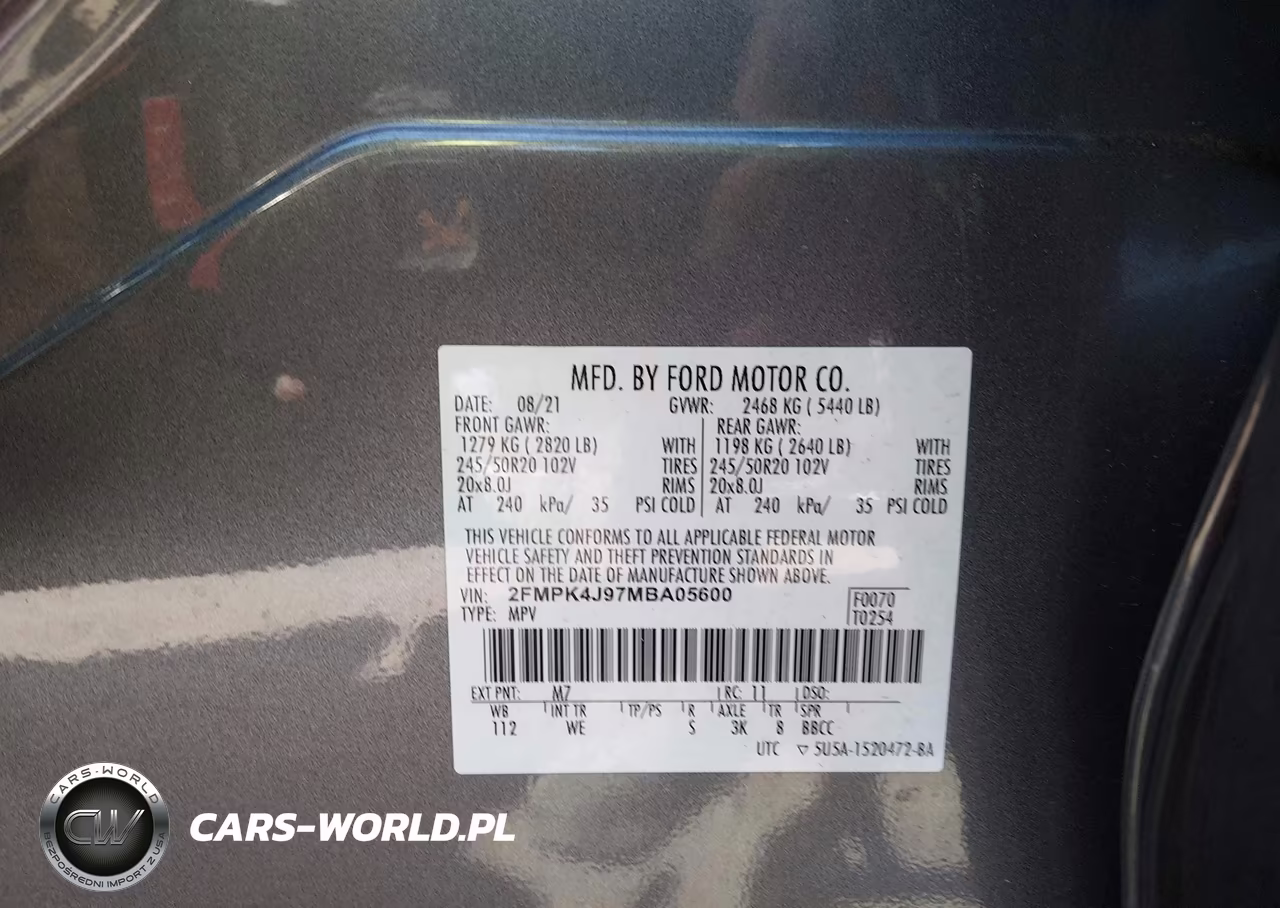 2021 Ford Edge St-Line VIN:2FMPK4J97MBA05600 - 9