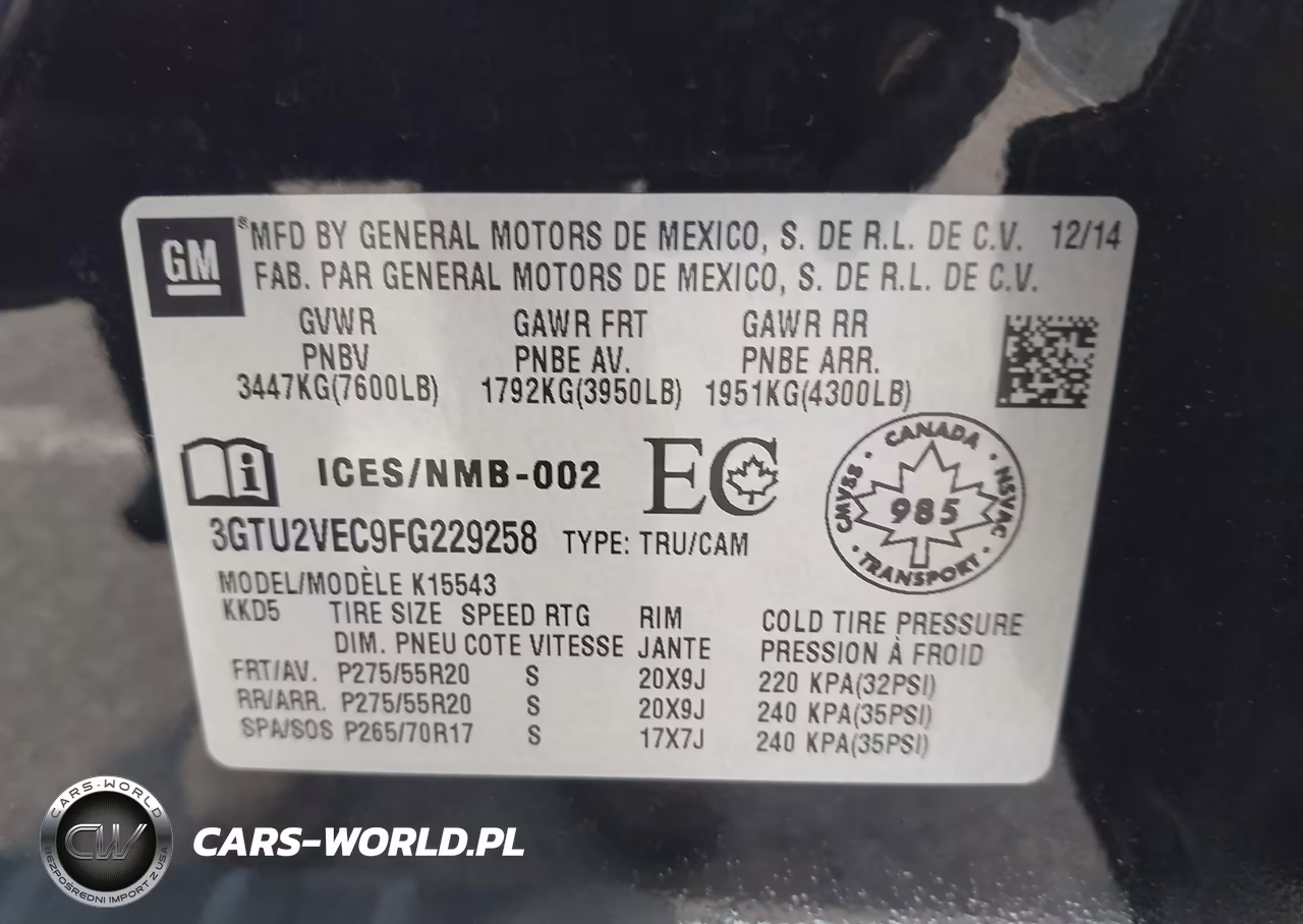 2015 GMC Sierra 1500 Slt VIN:3GTU2VEC9FG229258 - 9