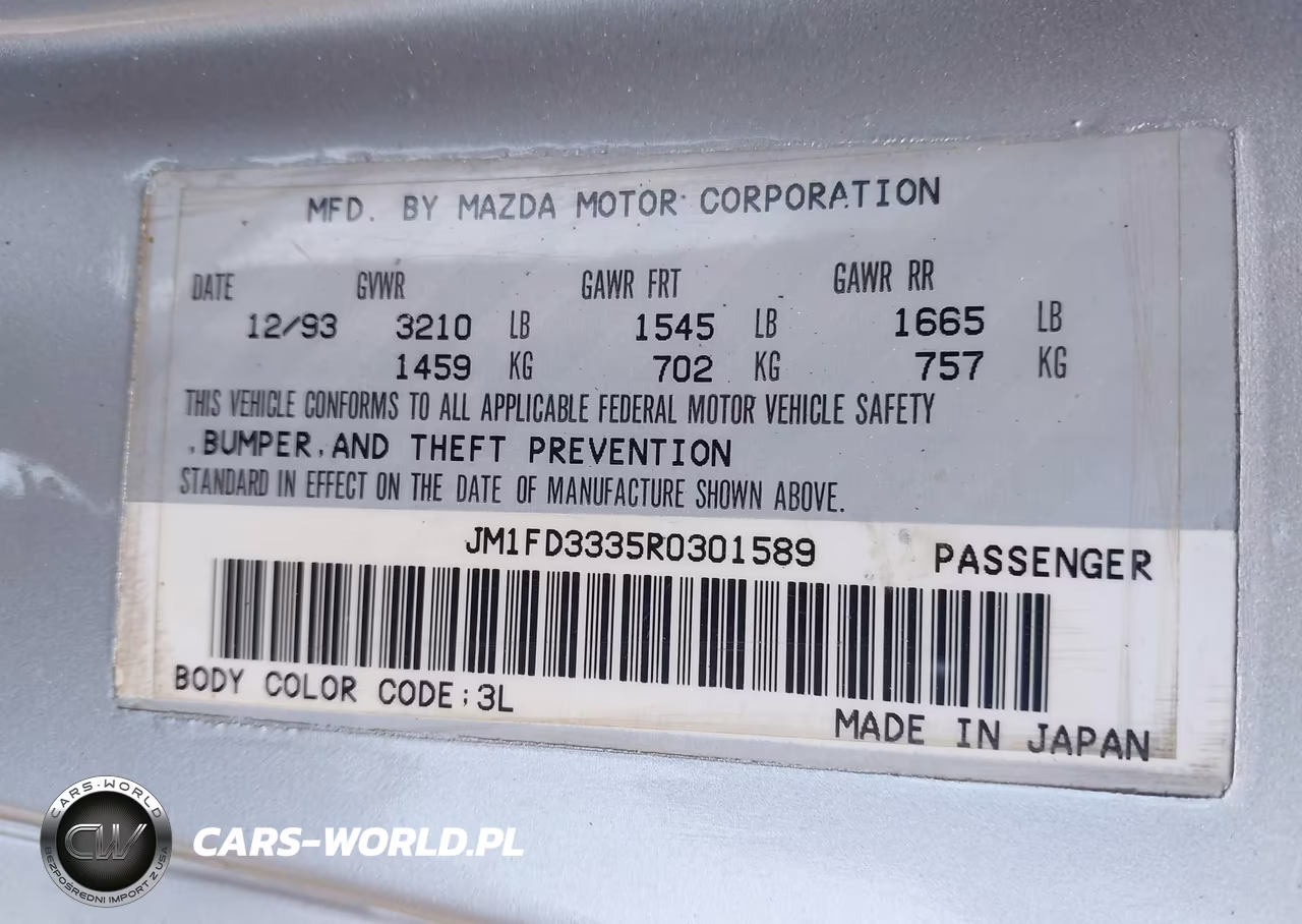 1994 Mazda Rx7 VIN:JM1FD3335R0301589 - 9