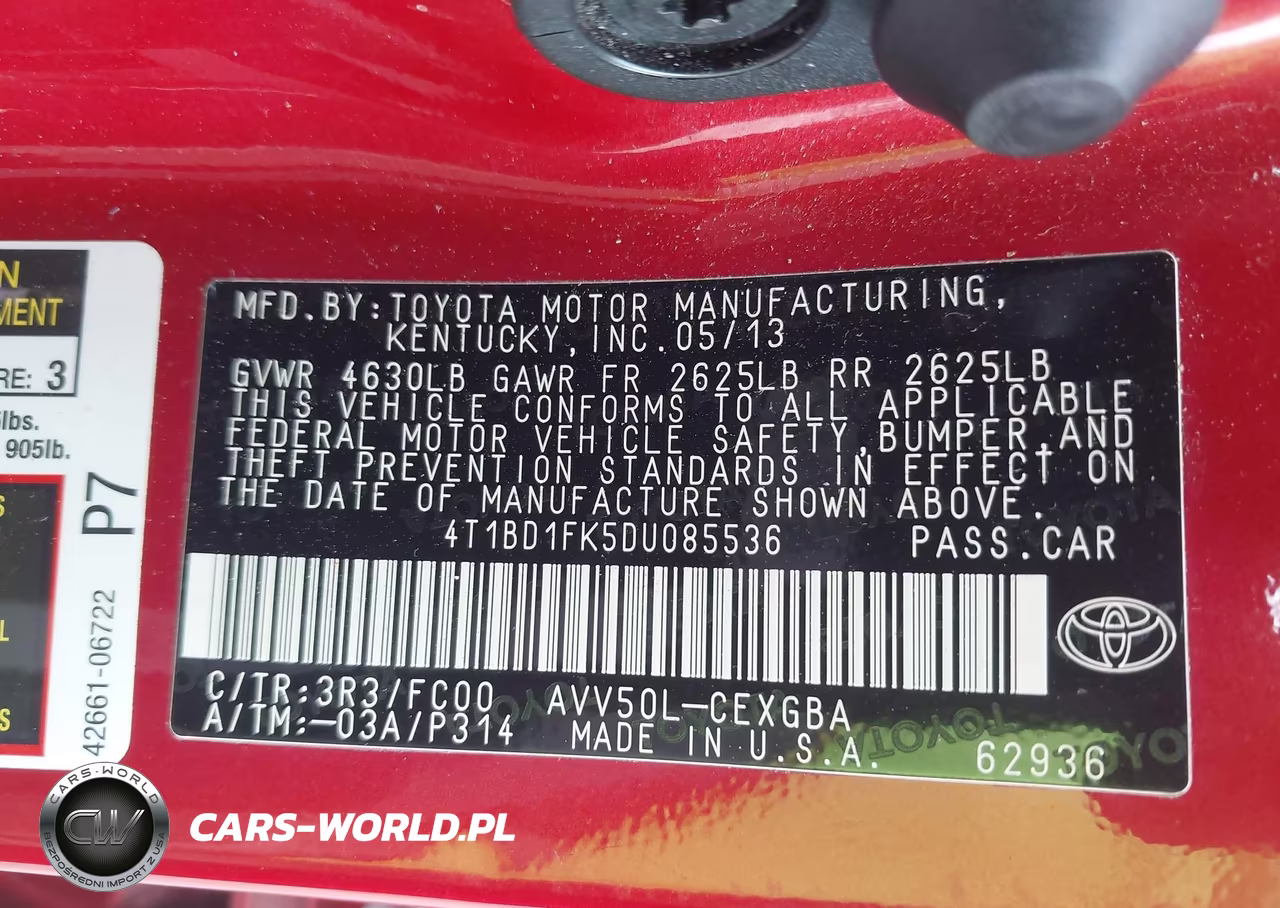 2013 Toyota Camry Hybrid Xle VIN:4T1BD1FK5DU085536 - 9