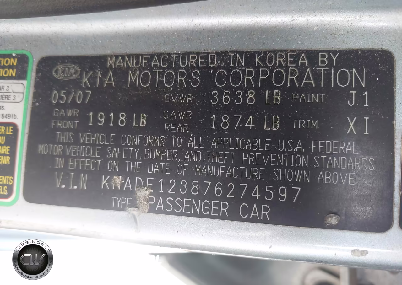 2007 Kia Rio Lx VIN:KNADE123876274597 - 9