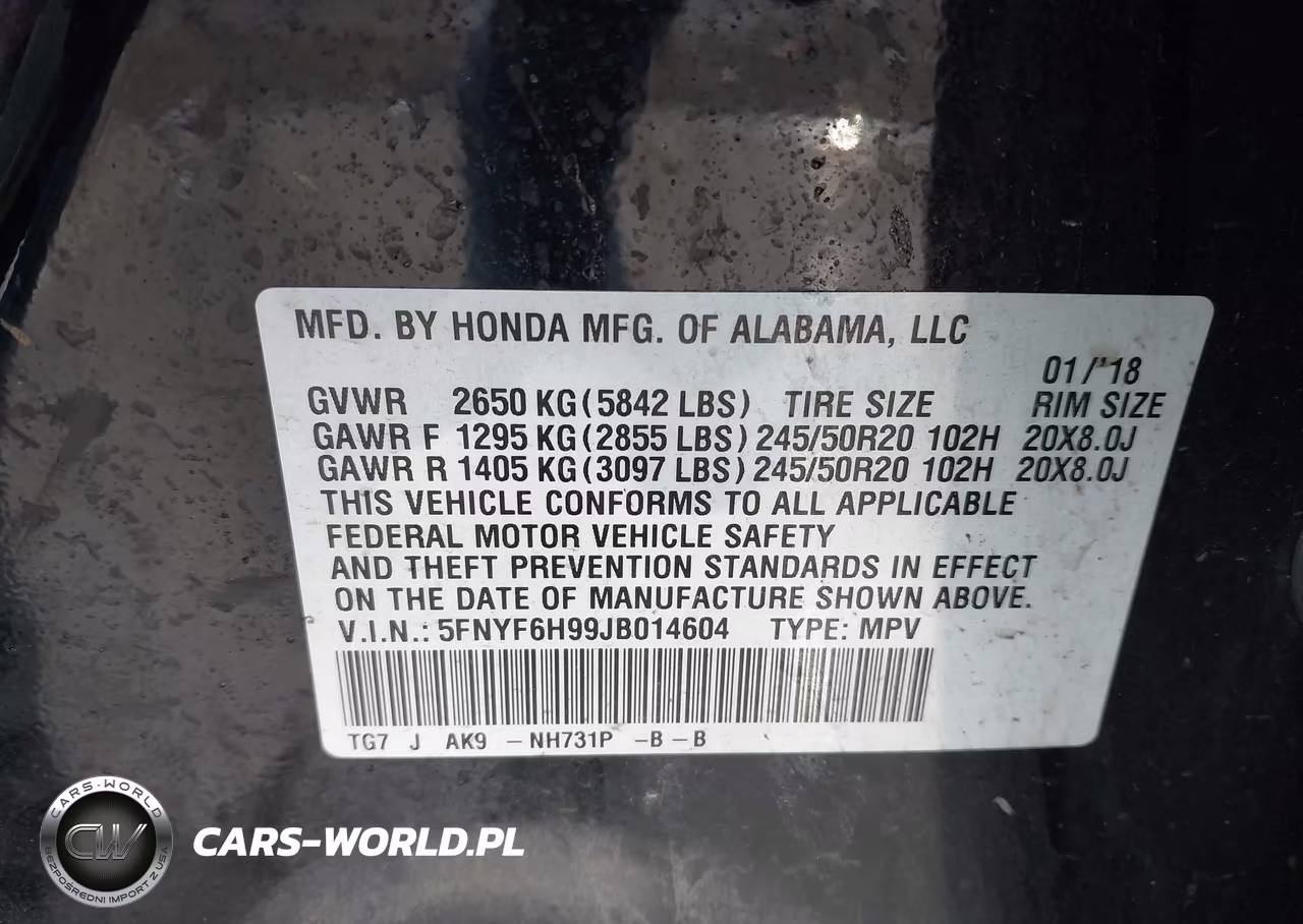 2018 Honda Pilot Touring VIN:5FNYF6H99JB014604 - 9