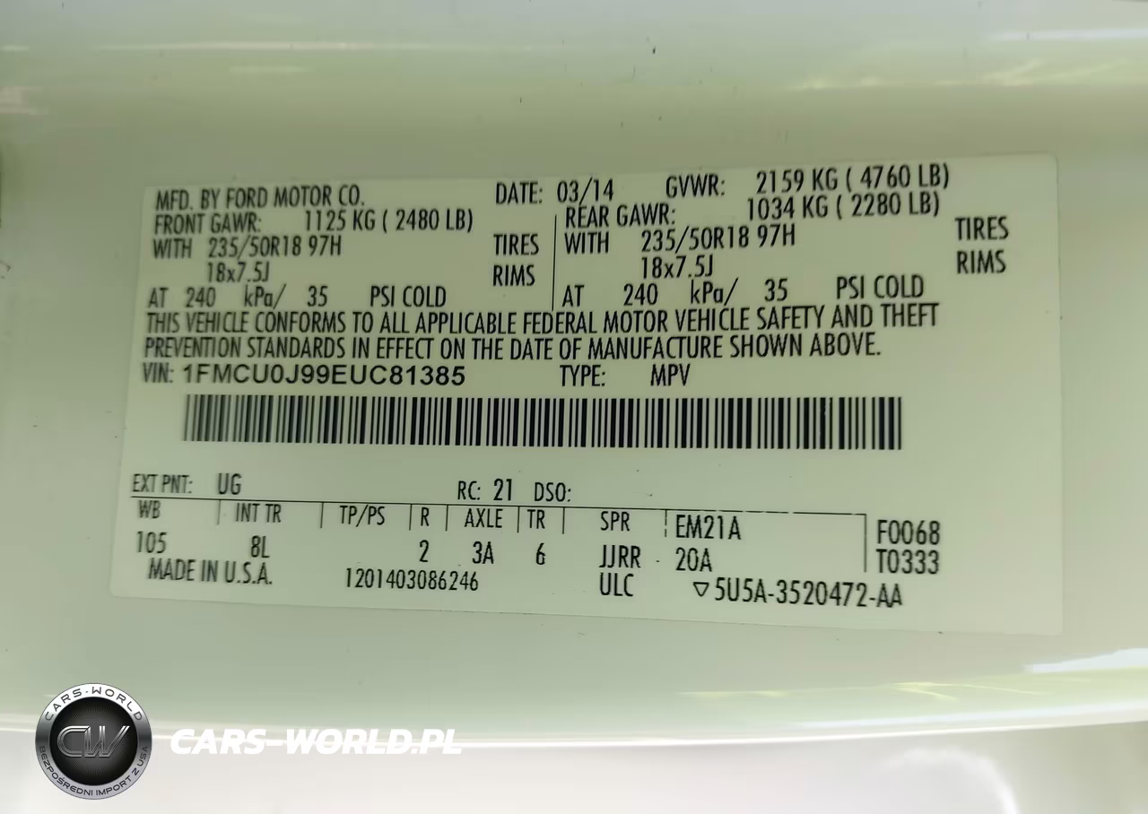 2014 Ford Escape Titanium VIN:1FMCU0J99EUC81385 - 9