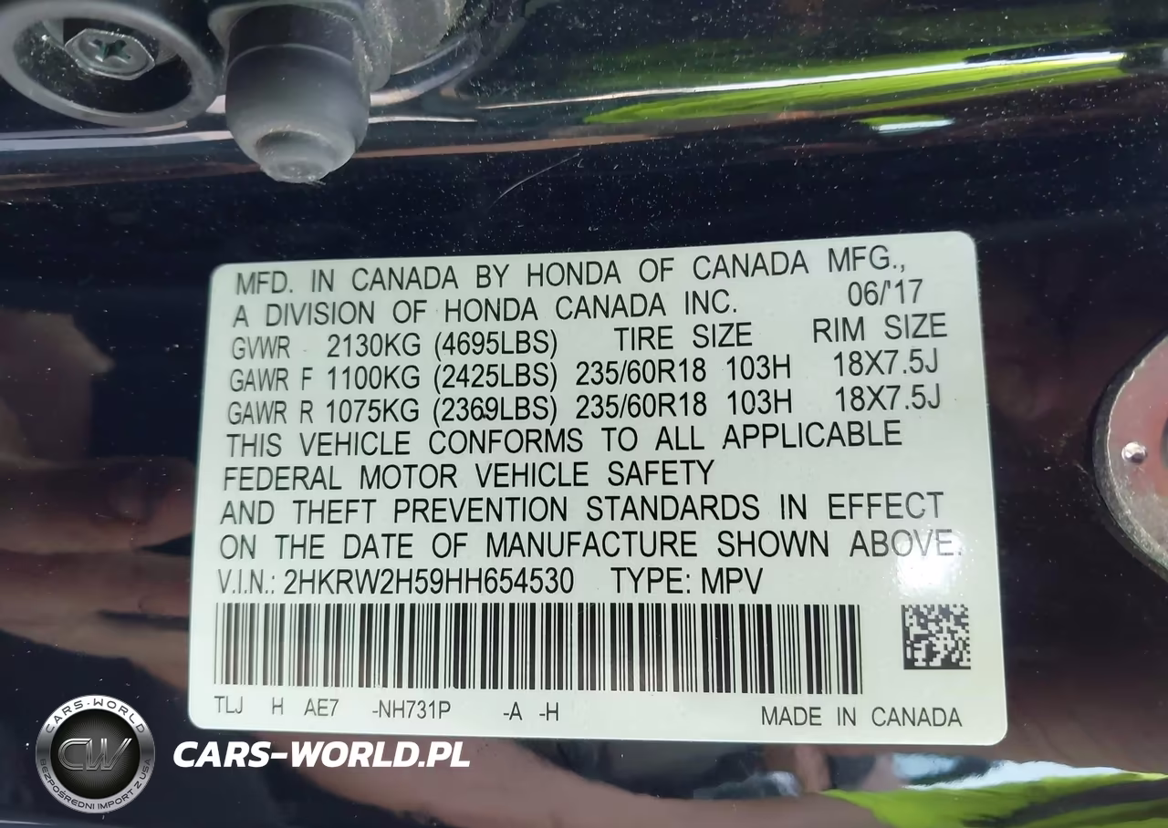 2017 Honda Cr-V Ex VIN:2HKRW2H59HH654530 - 9