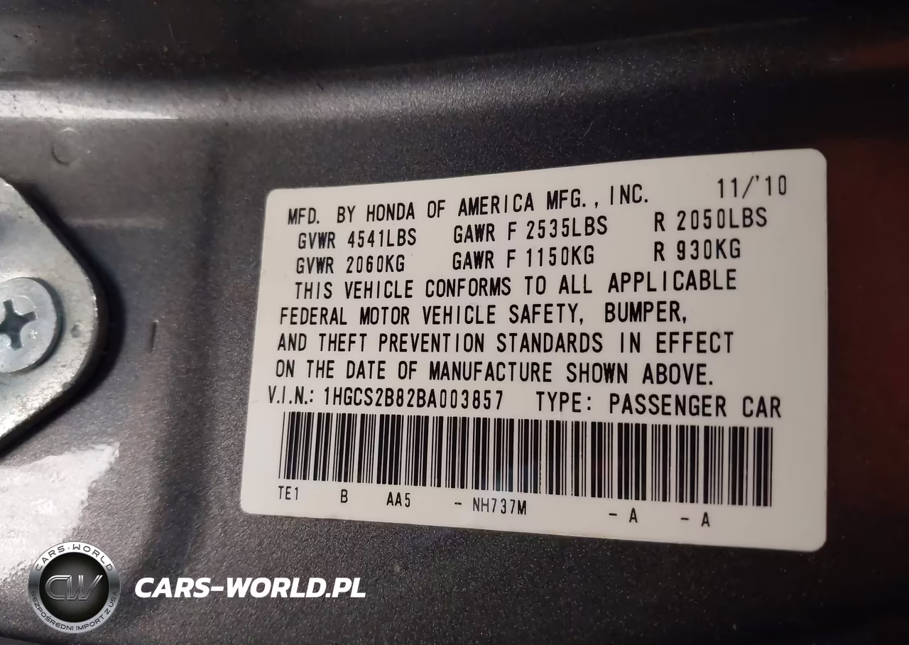 2011 Honda Accord 3.5 Ex-L VIN:1HGCS2B82BA003857 - 9