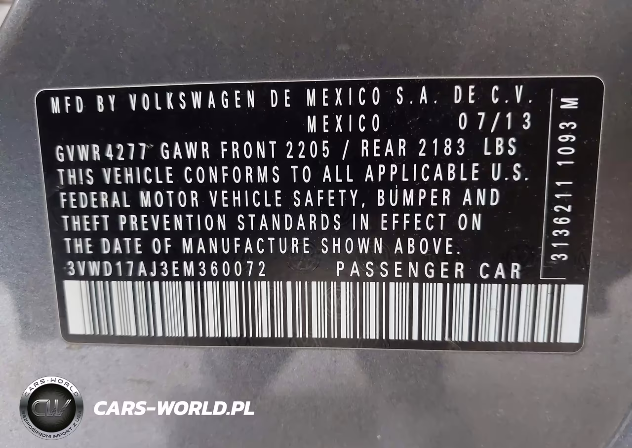2014 Volkswagen Jetta 1.8T Se VIN:3VWD17AJ3EM360072 - 9